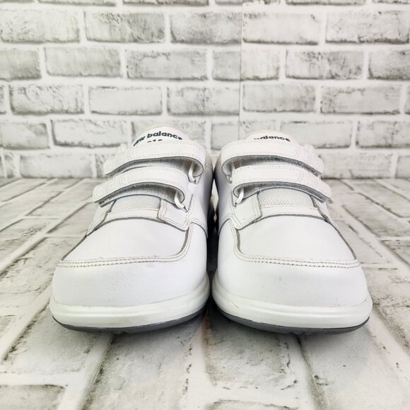 New Balance 813 Men\'s Sz 9 2E Extra Wide White Leather Walking Shoes Hook & Look main image 6